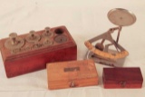 (3) Antique Scale Weight Sets and Hamilton Pennyweights Scale