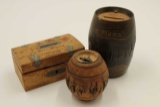 (3) Souvenir Wood Coin Banks