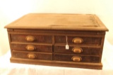 Antique Oak Spool Cabinet with lift top