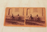 Stereo View Card depicting Two Young Men with Bicycles