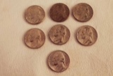 (7) U.S. Jefferson Silver Nickels, 1943