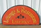 Lounge and Restaurant Entrance Sign