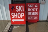 (2) Ski Shop Marketing Signs w/ Stand