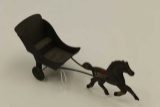 Vintage Tin Toy Horse pulling cart