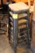 (5) Steel Bar Stools w/ Wood Top