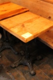 (6) Wooden Two Top Tables with Cast Iron Bases