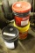 (3) Partial 5 Gallon Drums of Hydraulic Oil, Dex III, Transmission Oil