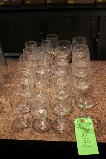 (30) Asst Water & Wine Glasses