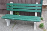 (2) Concrete & Wood Park Benches