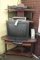 Entertainment Corner Shelf w/ TV & DVD Player