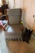 Upholstered Arm Chair Magazine Rack