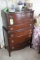 6-Drawer Bow Front Mahogany Veneer Bureau