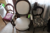 (3) Victorian Upholstered Side Chairs