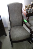 Upholstered Victorian Rocking Chair