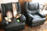 (2) Green Vinyl Rocker Recliner