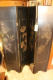 4-Panel Folding Oriental Scene Divider