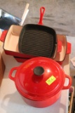 (4) Asst. Red Cast Iron Cookware