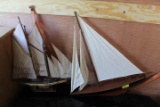 (2) Wooden Decorative Sailboat Models