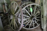 (3) Wood Wagon Wheels