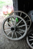 (2) Wood Wagon Wheels