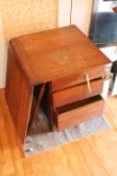 Antique 3-Drawer Oak Sewing Cabinet