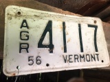 1956 Vermont AG License Plate