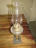 Kerosene Lamp w/ Stone & Brass Base