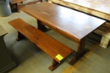 Mastercraft Solid Pine Dining Table w/ (2) Benches