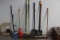 (8) Stick Tool Lot including brooms and shovels