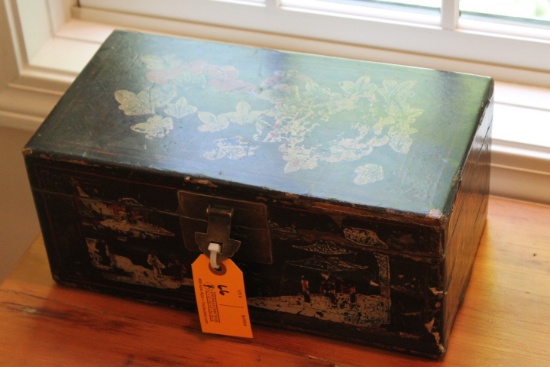 Vintage Oriental Painted Desk Box