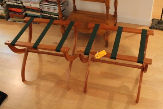 Pair of Folding Cherry Luggage Stands
