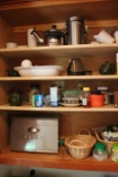 Assorted Glassware and Contents of Cabinet