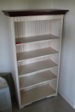 Bookcase with Adjustable Wood Shelves and Crown Moulding Top