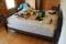 Four-Post Pine Bed w/ Queen Mattress & Boxspring