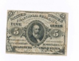 U.S. Third Issue $5 Fractional Currency