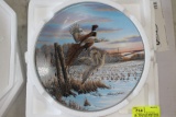 Decorative Ceramic Plate by Wilhelm J Goebel & (1) Wall Hung Wood Decorative Plate Frame