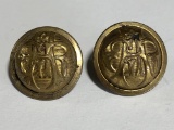 (2) G.A.R. Civil War Era Brass Buttons