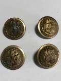 (4) Brass Civil War Era Buttons