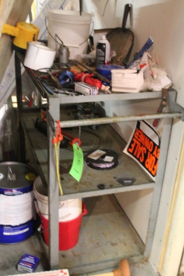 Three Tier Shelf Unit w/ Contents