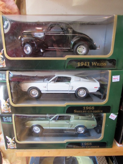 (3)  1:18 Scale Die Cast Collectible Cars