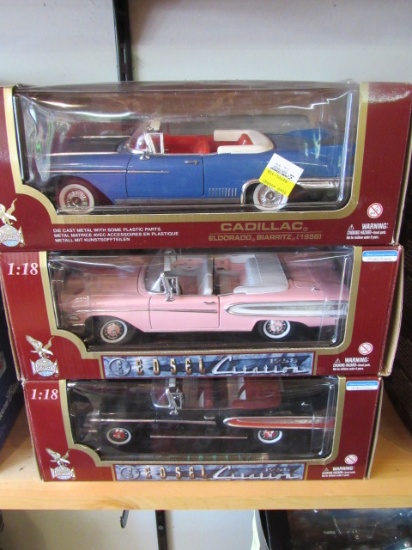 (3)  1:18 Scale Die Cast Collectible Cars