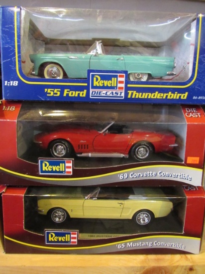 (3)  1:18 Scale Die Cast Collectible Cars