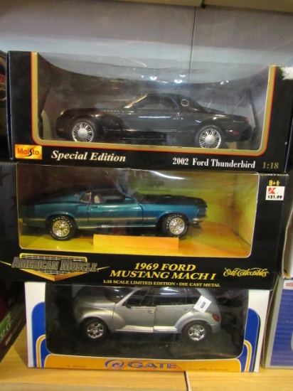 (3)  1:18 Scale Die Cast Collectible Cars