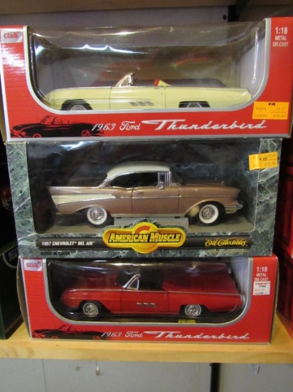 (3)  1:18 Scale Die Cast Collectible Cars