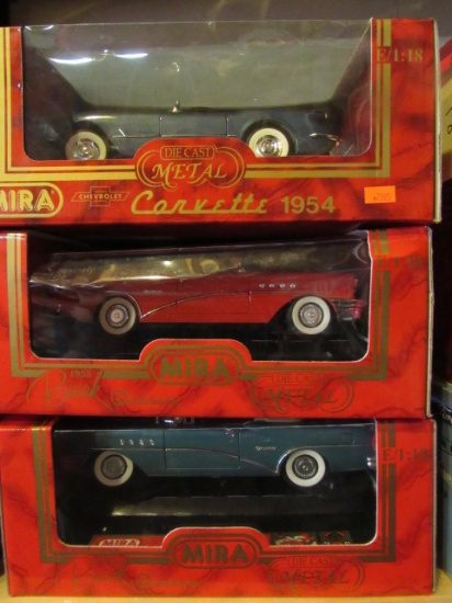 (3)  1:18 Scale Die Cast Collectible Cars