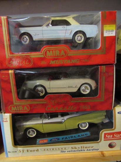 (3)  1:18 Scale Die Cast Collectible Cars
