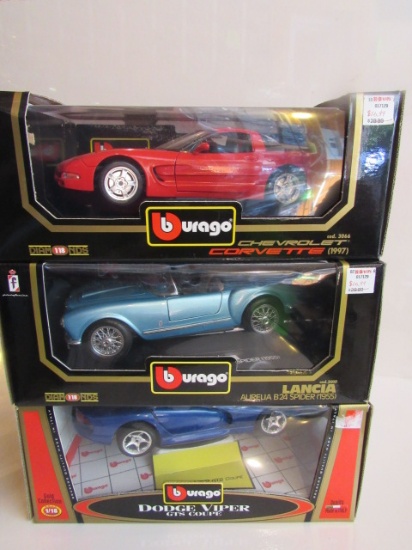 (3)  1:18 Scale Die Cast Collectible Cars