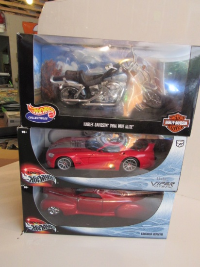 (3) Hot Wheels 1:18 Scale Die Cast Collectible Cars