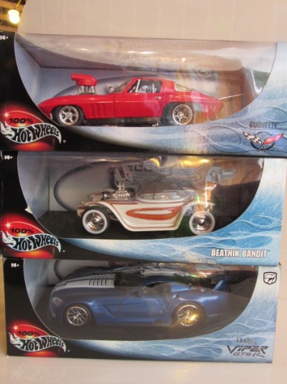 (3) Hot Wheels 1:18 Scale Die Cast Collectible Cars
