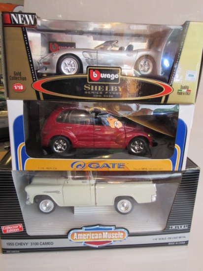 (3)  1:18 Scale Die Cast Collectible Cars